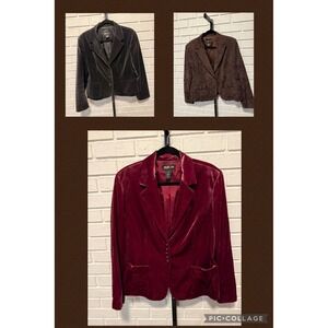 Style & Co‎ Blazer Bundle Lot of 3 Women's Size 18 Velvet Work Whimsigoth Velvet